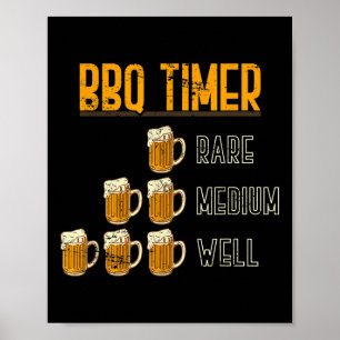 Funny Bbq Chef Smoke Meat Craft Beer Gift Barbecue Poster