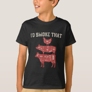 Funny Bbq Cow Pig Chicken Graphic Women Men Meat S T-Shirt