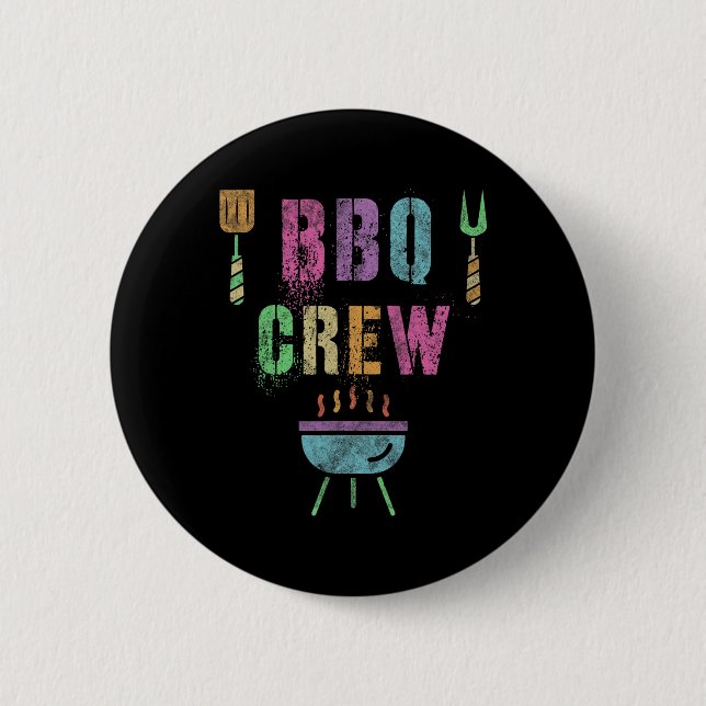 Funny Bbq Crew Grill Chef Cook Squad Cooking Summe 2 Inch Round Button (Front)