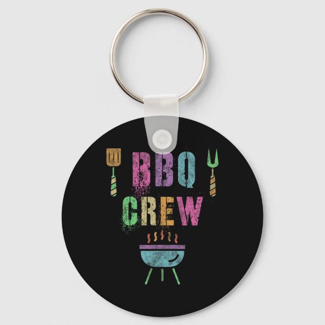 Funny Bbq Crew Grill Chef Cook Squad Cooking Summe Keychain (Front)