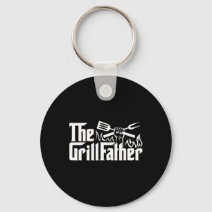 Funny Bbq Dad Retro Grill Father Mens Father's Day Keychain