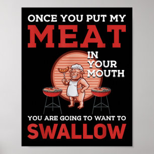 Funny Bbq Design! For Fans Of Smoking, Grilling An Poster