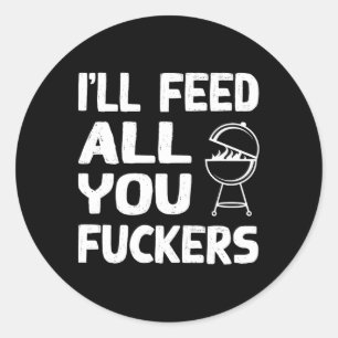 Funny Bbq Father Funny Smoke Classic Round Sticker