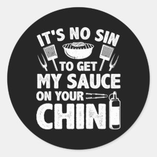 Funny Bbq For Men Women Bbq Rbeque Smoking Rbecue Classic Round Sticker