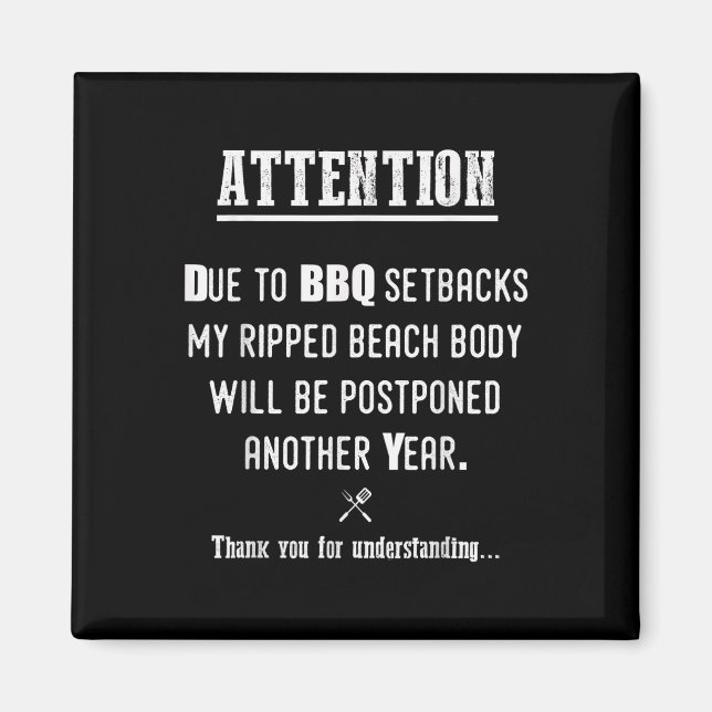 Funny Bbq For Pitmasters &amp; Barbecue Lovers  Magnet (Front)