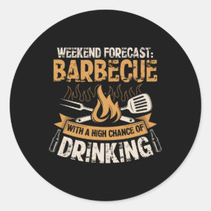 Funny Bbq Grill Chef Grilling Master Rbecue Lover  Classic Round Sticker