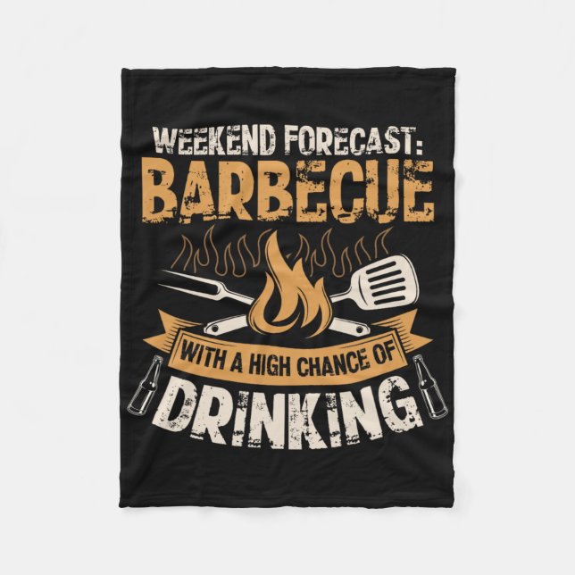 Funny Bbq Grill Chef Grilling Master Rbecue Lover  Fleece Blanket (Front)