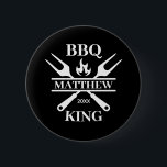Funny BBQ Grill Master Personalized Barbecue King  2 Inch Round Button<br><div class="desc">Funny BBQ Grill Master Personalized Barbecue Best</div>