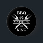 Funny BBQ Grill Master Personalized Barbecue King  2 Inch Round Button<br><div class="desc">Funny BBQ Grill Master Personalized Barbecue Best</div>