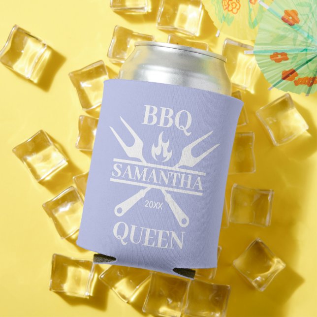 Funny BBQ Grill Master Personalized Barbecue Queen Can Cooler (In Situ Summer)