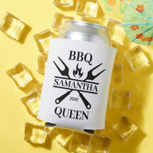 Funny BBQ Grill Master Personalized Barbecue Queen Can Cooler