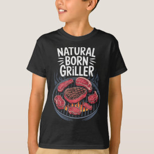 Funny Bbq Grill Natural Born Griller T-Shirt