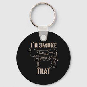 Funny Bbq Grilling Quote Cow  Keychain