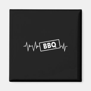 Funny Bbq Heartbeat Apparel Smoking Meat Lover Magnet