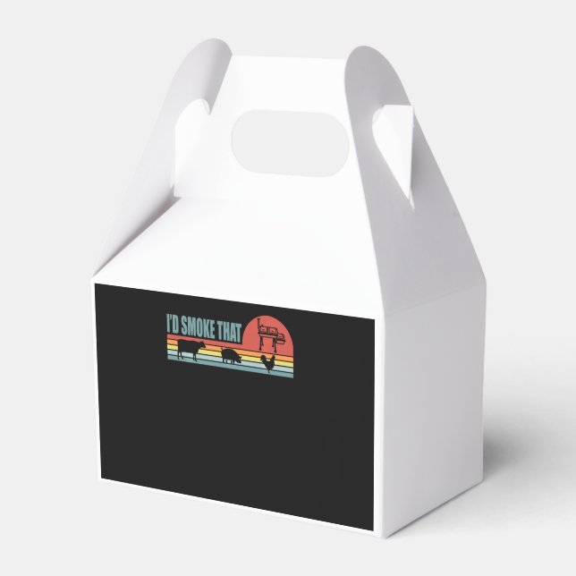 Funny BBQ Id Smoke That Barbeque Retro Favor Box (Front Side)