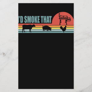 Funny BBQ Id Smoke That Barbeque Retro Flyer