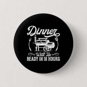 Funny Bbq Men Smoking Meat Smoker Grilling Rbecue 2 Inch Round Button