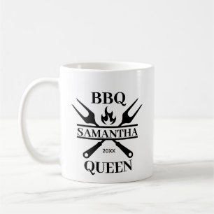 Funny BBQ Personalized Barbecue Queen Coffee Mug