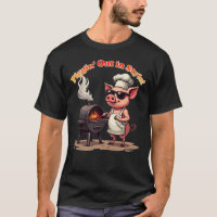 Funny BBQ Pig “Piggin' Out in Style” T-Shirt