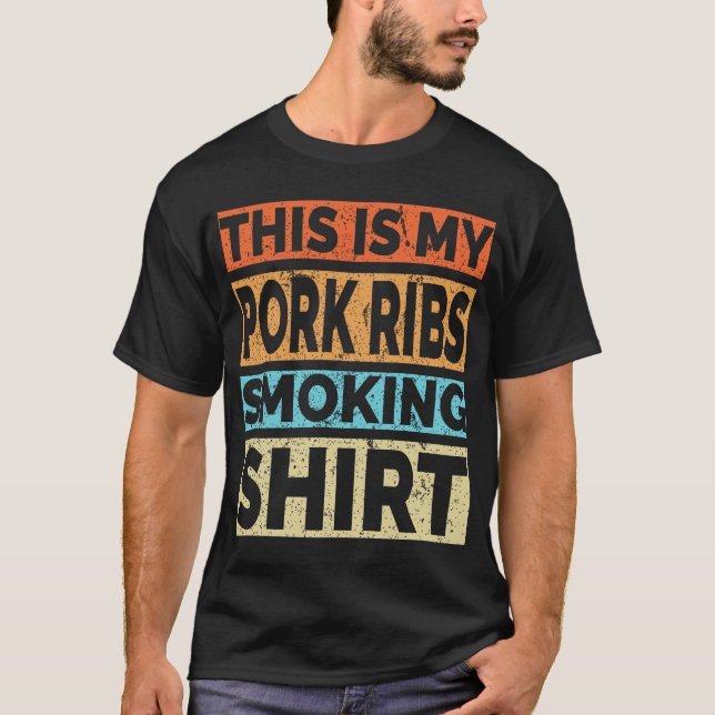 Funny BBQ Rib Lover Grillmaster Smoked Pork Humor T-Shirt (Front)
