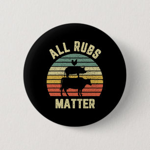 Funny Bbq Shirt All Rubs Problem Retro Rbeque Gril 2 Inch Round Button