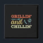 Funny Bbq Shirt For Men Vintage Grillin And Chilli Magnet<br><div class="desc">Funny Bbq Shirt For Men Vintage Grillin And Chillin Rbecue</div>