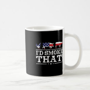 Funny Bbq Shirt I'd Smoke That Meat Pitmaster Gril Coffee Mug