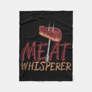 Funny Bbq Smoked Meat Steak Gift Idea Barbecue  Fleece Blanket