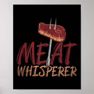 Funny Bbq Smoked Meat Steak Gift Idea Barbecue  Poster