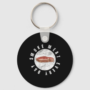Funny Bbq Smoker Accessory Pitmaster Dad Grilling Keychain