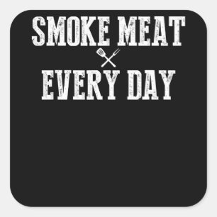 Funny Bbq Smoker Accessory Pitmaster Dad Grilling Square Sticker