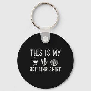 Funny Bbq Smoker Grill & Barbecue Pork Grillin Keychain