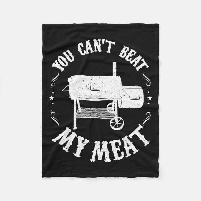 Funny Bbq T Reverse Flow Smoker Accessory Dad Gril Fleece Blanket (Front)
