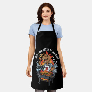 Funny BBQ T-Rex Master of the Grill Dinosaur Dad Apron