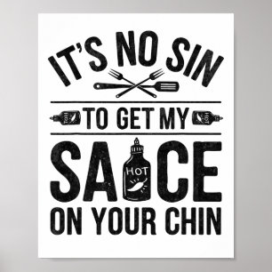 Funny Bbq Tees For Men Women Grilling Meat Smoking Poster
