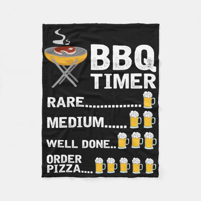 Funny Bbq Timer1  Fleece Blanket (Front)