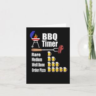 Funny Bbq Timer Barbecue Grill Grilling Gift Beer  Card
