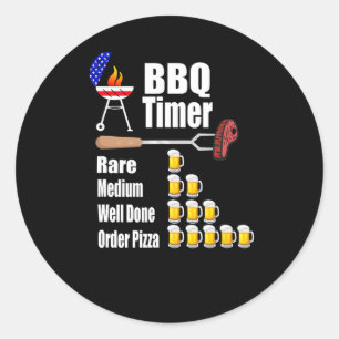 Funny Bbq Timer - Barbecue Grill Grilling Gift Classic Round Sticker