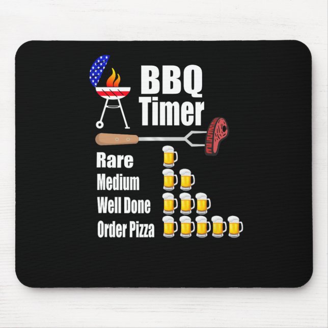 Funny Bbq Timer - Barbecue Grill Grilling Gift  Mouse Pad (Front)