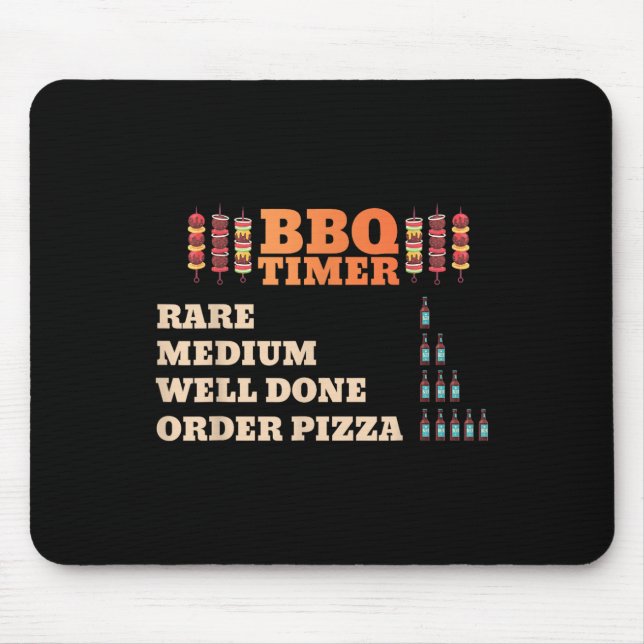 Funny Bbq Timer Barbecue Grill Master Grilling Dri Mouse Pad (Front)