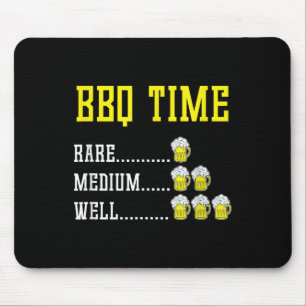 Funny Bbq Timer Beer Drinking Gift Smoked Meat Bar Mouse Pad
