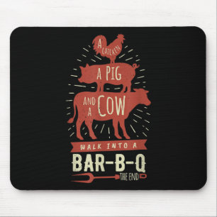 Funny Bbq Walk Into A Bar Joke Barbecue Gifts For Mouse Pad
