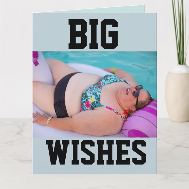 FUNNY BBW GRANDE FILLE BAIN BEAUTÉ CARTE D'ANNIVER (Devant)