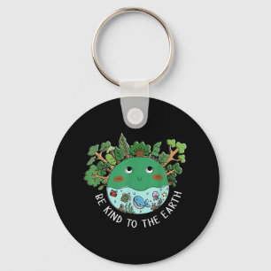 Funny Be Kind To The Earth Planet Nature Tree Eart Keychain