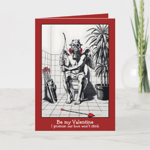 Funny “Be My Valentine” Card – Stencil Style