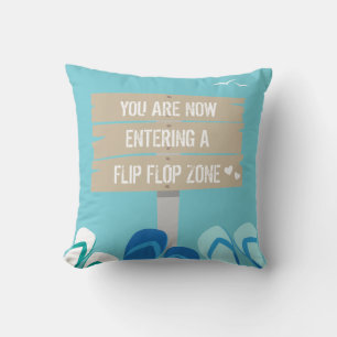 Funny Beach Bar Chill Out Zone Quote Throw Pillow