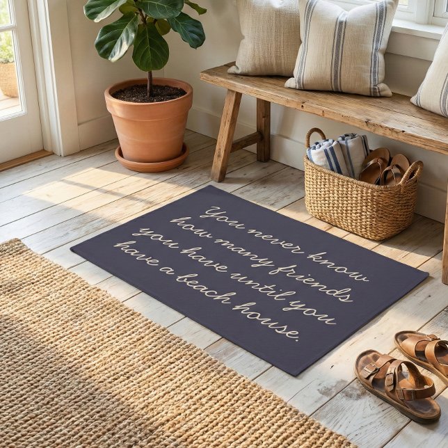 Funny Beach House Friend Humor Saying Navy Doormat (Creator Uploaded)
