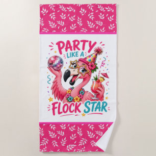 Funny beach pink flamingo beach  towel