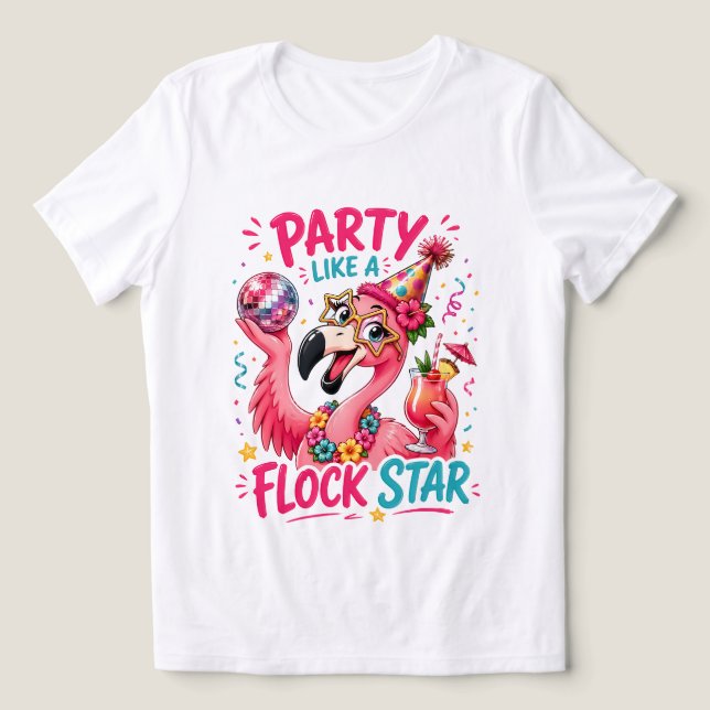 Funny beach pink flamingo beach  Tri-Blend shirt (Design Front)