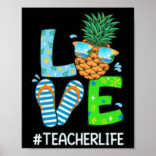 Funny Beach Summer Love Teacher Christmas In July Poster